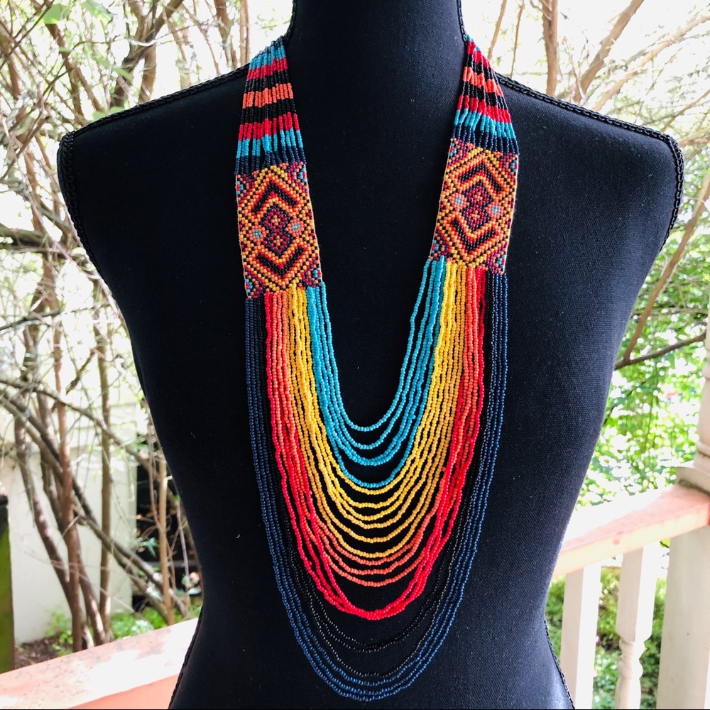 Western Woven Seed Bead Necklace
